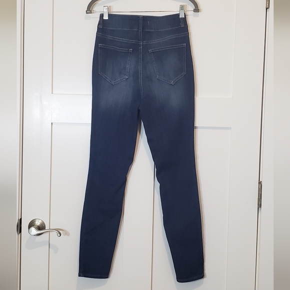 Nellie May Denim Stretch High Rise Jeans Darkwash Whiskering Fading Size 9 - Picture 9 of 11